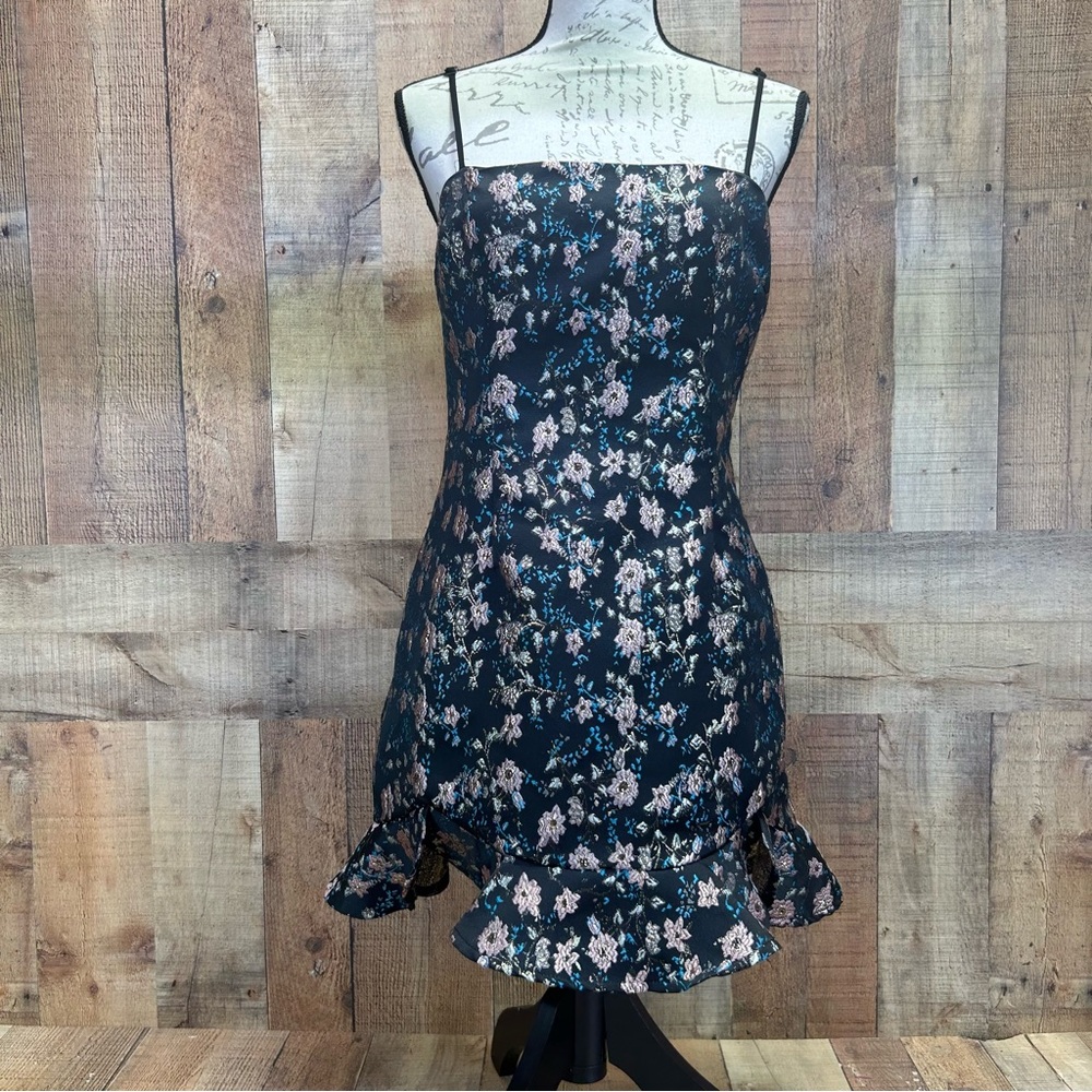 Superdown Macey Black and Pink Bodycon Mini Dress Spaghetti Strap - Picture 3 of 13